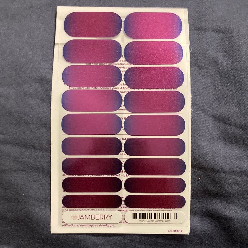 🧡 Jamberry Nail Wraps - Garnet Glimmer NEW FULL SHEET